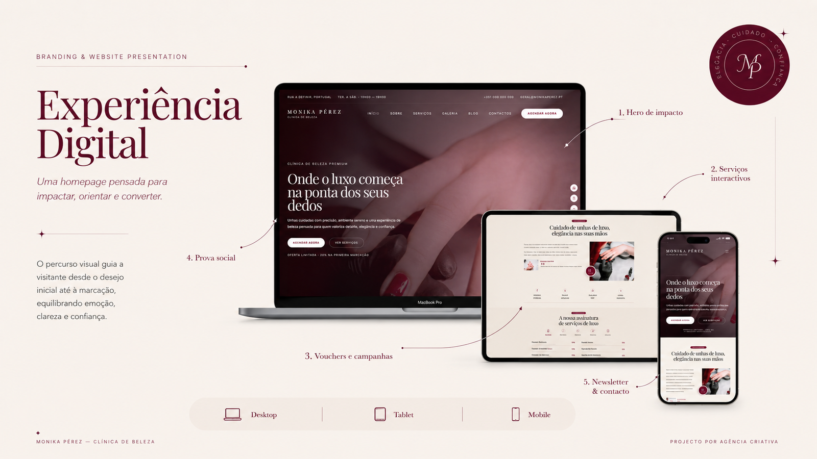Mockup de apresentação visual de website premium